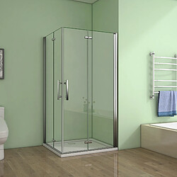 Cabine de douche 100x80x195cm verre anticalcaire porte pliante et pivotante