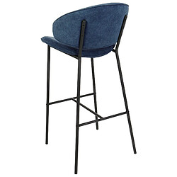 Beliani Tabouret de bar Set de 2 Tissu Bleu marine KIANA pas cher