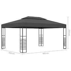 Maison Chic Tonnelle | Pergola 3x4 m Anthracite -GKD85118 pas cher