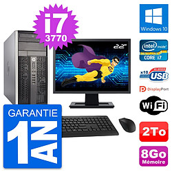 PC Tour HP Pro 6300 CMT Ecran 22" i7-3770 RAM 8Go Disque Dur 2To Windows 10 Wifi · Occasion 