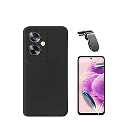 Jeu de films en verre trempé de la couverture 5D + Cas de silicone liquide + SuppOrt Magnétique L Voiture de conduite sécuritaire Phonecare pour Oppo A79 5G - le noir 