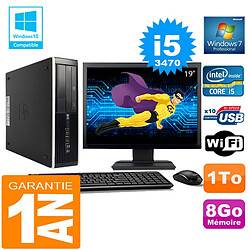 PC HP Compaq 8300 SFF Core I5-3470 Ram 8Go Disque 1 To Wifi W7 Ecran 19" · Occasion 