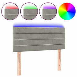 Maison Chic Tête de lit scandinave à LED,meuble de chambre Gris clair 100x5x78/88 cm Velours -MN62220