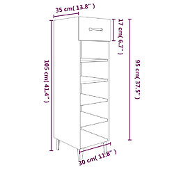 vidaXL Armoire à chaussure Blanc brillant 30x35x105 cm Bois ingénierie pas cher