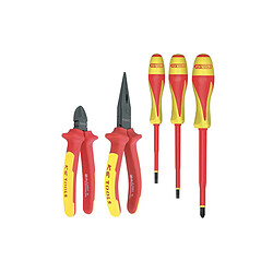 Jeu de pinces et tournevis isolés KS TOOLS Ergotorque Ultimate - 5 pcs - 117.1106 KS TOOLS 117.1106 Jeu de pinces ERGOTORQUE et tournevis isolés ULTIMATE