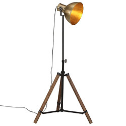 vidaXL Lampadaire 25 W laiton antique 75x75x90-150 cm E27 