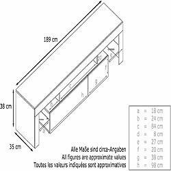 Avis Mpc Meuble TV Blanc Et Aspect Chêne 189 Cm