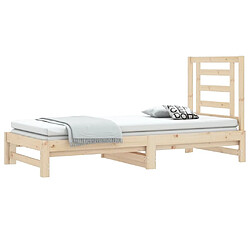 Avis Maison Chic Lit d'appoint 2x(90x190)cm,Lit coulissant Lit de repos Bois de pin massif -GKD80202