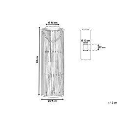 Beliani Lanterne décorative noire en bois de saule 80 cm LUZON