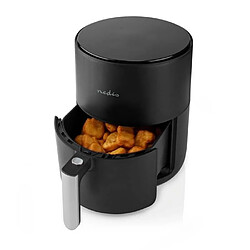 NEDIS FRITEUSE sans huile 1500W à AIR CHAUD 3L Minuteur : 30 min Analogique Aluminium / Noir frites, steak, pizza, pilons de poulet, ailes