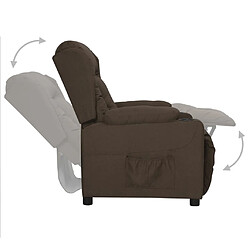 Avis vidaXL Fauteuil inclinable Marron foncé Tissu