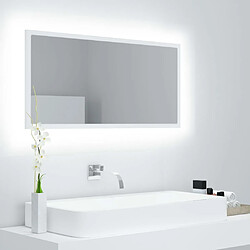 Maison Chic Miroir à LED,Miroir Lumineux LED de salle de bain Blanc 90x8,5x37 cm Acrylique -MN35616