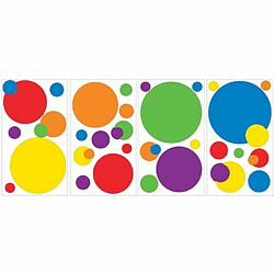 Avis Roommates Thedecofactory RMK1248SCS STICKERS JUST DOTS PRIMARY PEEL & STICK WALL DECALS REPOSITIONNABLES, VINYLE, Multicolore, 104 x 26 x 2.5 cm