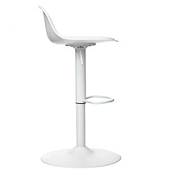 Pegane Lot de 2 chaises de bar en polypropylène coloris blanc - Diamètre 45 x Hauteur 103 cm