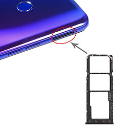 Wewoo Tiroir de Carte SIM Bac à SIM + à SIM + à Micro SD pour OPPO Realme 3 Pro Noir