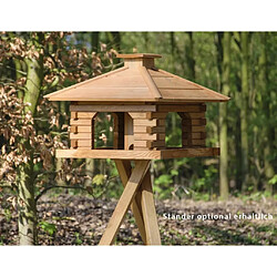 dobar Maison à oiseaux carrée avec toit en bois marron