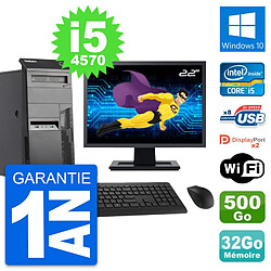 PC Tour Lenovo M83 Ecran 22" Intel i5-4570 RAM 32Go Disque 500Go Windows 10 Wifi · Occasion 