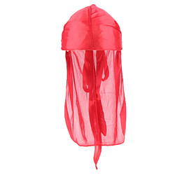 2 Pièces Casquettes Unisexe Bandanas Soyeux Durags Longue Queue, Confortable et Respirant - Rouge