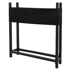 ML-Design Étagère en Métal pour Bois de Cheminée avec Couvercle, 113x25x115 cm, Anthracite, Aide à l'Empilage Extérieur avec Housse de Protection, 0,5 m³ / 1 SRM, Rangement Bûche pour Jardin/Abri 