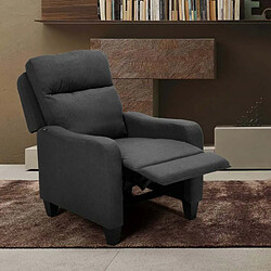 LE ROI DU RELAX Fauteuil inclinable Relax avec repose-pieds en tissu Kyoto, Couleur: Gris