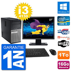 PC Tour Dell 9020 Ecran 27" Intel i3-4130 RAM 16Go Disque 1To Windows 10 Wifi - Occasion