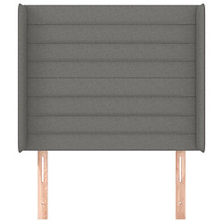 Avis Maison Chic Tête de lit scandinave avec oreilles,meuble de chambre Gris foncé 103x16x118/128 cm Tissu -MN78531