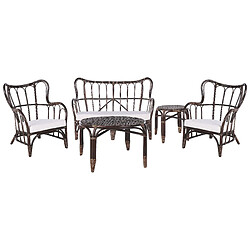 Beliani Set de jardin BRINDISI Rotin Marron foncé