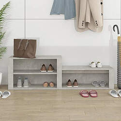 Avis Maison Chic Armoire à Chaussures Gris béton,Meuble de Rangement à Chaussures 150x35x45 cm Bois d'ingénierie -MN81299