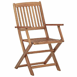 Maison Chic Lot de 2 Chaises pliables d'extérieur| Chaises Relax de jardin Bois d'acacia solide -GKD96319