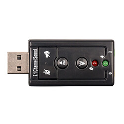 CABLING Carte de son externe USB 7.1, son 3D, sur-round sound, 3, 5 mm jack pour écouteurs, haut-parleurs, microphones, Plug and Play