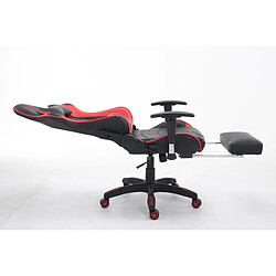 Decoshop26 Fauteuil de bureau ergonomique dossier réglable avec repose-pieds synthétique noir/rouge BUR10129