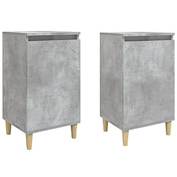 Maison Chic Lot de 2 Tables de chevet,Table de nuit,Table d'appoint pour salon gris béton 40x35x70 cm bois d'ingénierie -MN77583