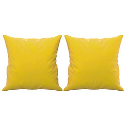 Acheter Maison Chic Canapé 2 places avec oreillers,Sofa de Salon,Canapé droit décoratifs jaune 120 cm velours -GKD399513