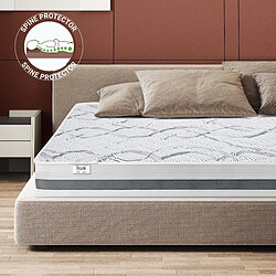 Avis The White Stone Matelas Double 155 x 210 à mémoire de forme| Premium Quality | Hauteur 27 cm | Made in Italy