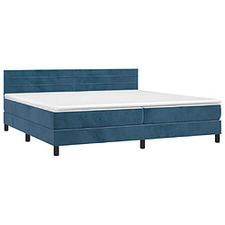 Avis Sommier à lattes LED,Cadre à lattes de lit avec matelas pour Adulte Bleu foncé 200x200 cm -MN92594