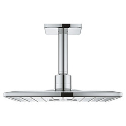 GROHE Set douche de tête bras 2 jets Rainshower 310 SmartActive Cube 26481000, Chrome, 142 mm 