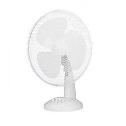 Ventilateur de table OCEANIC - 40W - Diametre 30 cm - 3 vitesses - Oscillant - Blanc