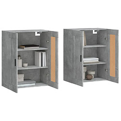 Avis Maison Chic Lot de 2 Armoires murales,Meuble de Rangement,Armoire Suspendue gris béton bois d'ingénierie -MN75909