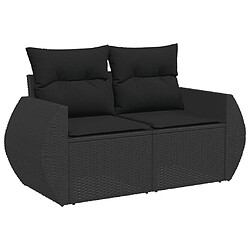 Acheter vidaXL Salon de jardin 5 pcs avec coussins noir résine tressée