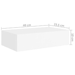 vidaXL Étagères à tiroirs murales 2 pcs Blanc 40x23,5x10 cm MDF pas cher