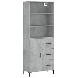 vidaXL Buffet haut Gris béton 69,5x34x180 cm Bois d'ingénierie