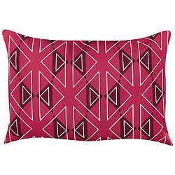 Acheter Beliani Lot de 2 coussins de jardin à motif géométrique rose 40 x 60 cm MEZZANO