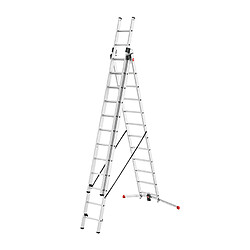 Echelle transformable pro 3 plans 3x12 échelons 9m en aluminium Hailo ProfiLot