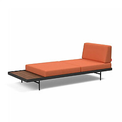 Inside 75 INNOVATION LIVING Canapé design PURI convertible lit 195*80 cm tissu Argus Rust avec table noyer