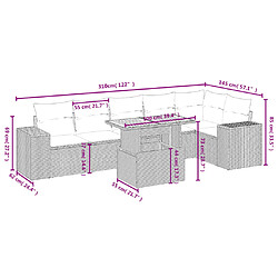 Acheter vidaXL Salon de jardin avec coussins 7 pcs gris résine tressée