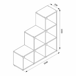 Acheter Mpc Etagère Escalier 6 Cases Aspect Chêne (lxhxp): 104,5 X 107,5 X 29 Cm