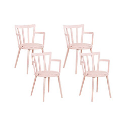 Beliani Chaise de salle à manger Set de 4 Rose pastel MORILL 