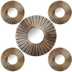 Ensemble de miroirs Alexandra House Living Doré Plastique 2 x 88 x 46 cm Rond 