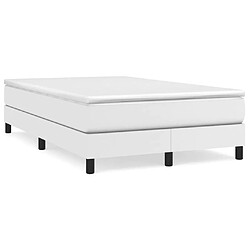 Maison Chic Lit adulte- Lit + matelas,Sommier à lattes de lit avec matelas blanc 120x190cm similicuir -GKD44071