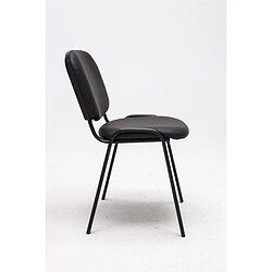 Decoshop26 Chaise visiteur assise rembourrée en synthétique noir BUR10067